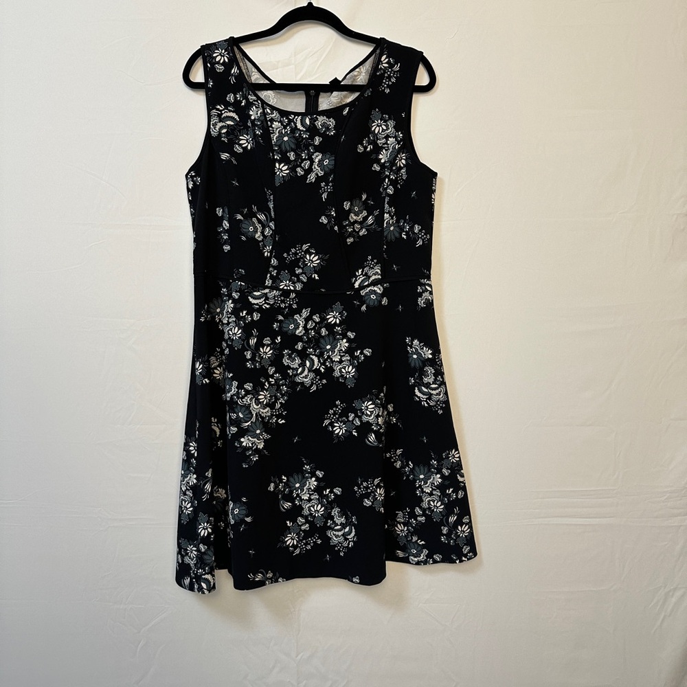 Ann Taylor Black and White Floral Mini Dress